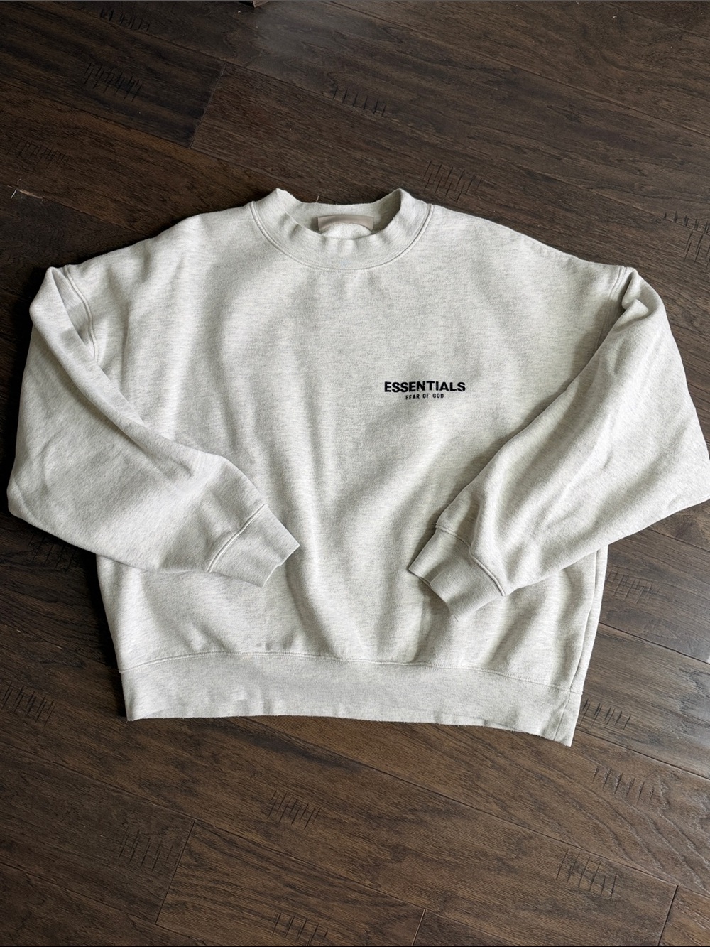 Essentials Men’s Crewneck Sweatshirt - Light Gray with Black Logo L